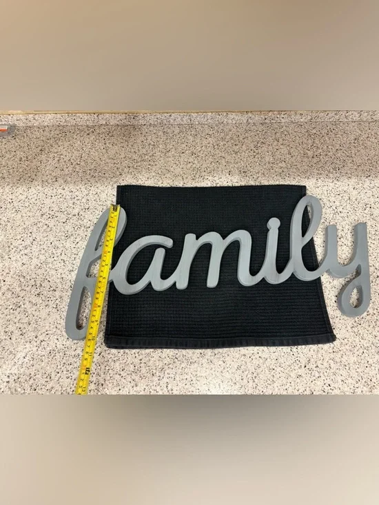 Gray 'Family' Decorative Wall Sign - Home Bath Accent - Picture 5 of 6